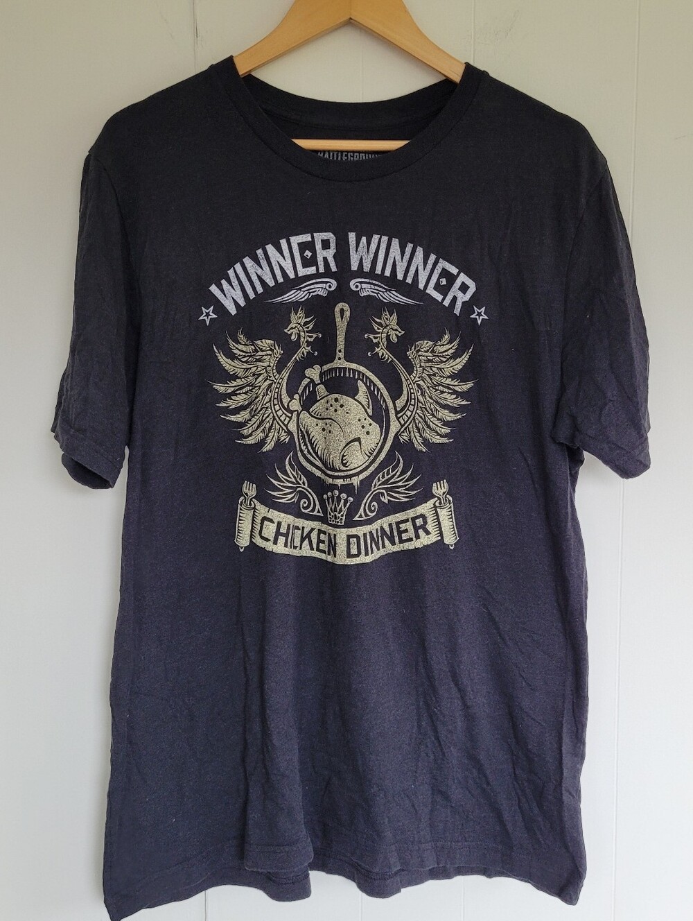 Grey PUBG XL “Winner Winner Chicken Dinner” Graphic Tee